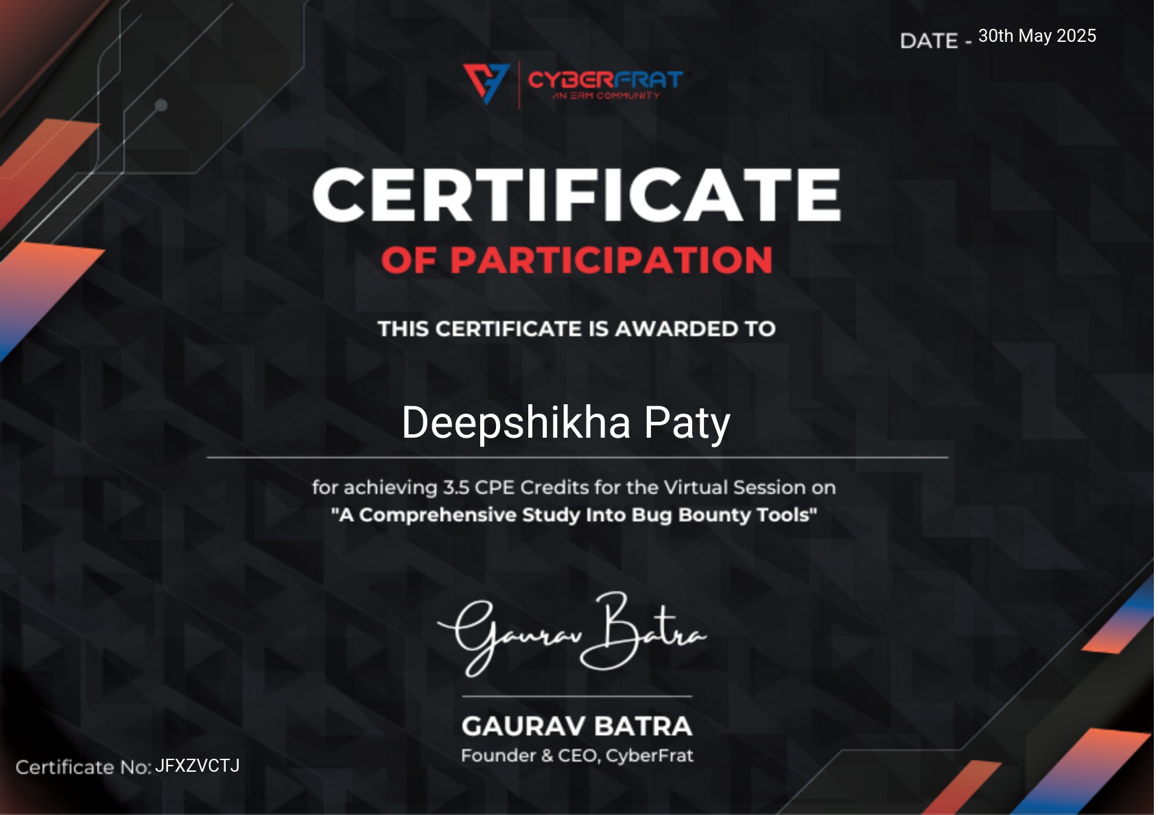 Deloitte Certificate (Placeholder)